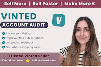 review your vinted account and show you how to improve sales