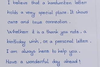manually write your letters, notes or assignments