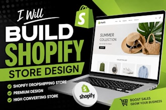 build shopify store design, shopify dropshipping store shopify website