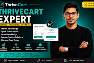do thrivecart redesign, upsell funnel, order form, course creators discount code