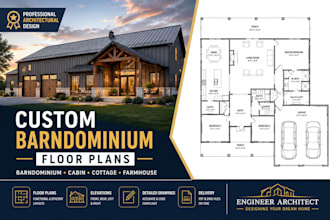design custom barndominium, cottage, and farmhouse floor plans