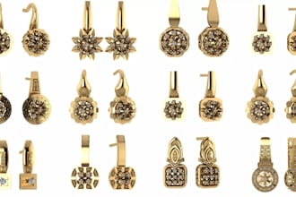 design fashionable jewelry pieces, bracelete, watch, belt and collections