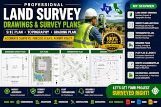 land survey draw survey plans site plan topography land surveyor grading plan