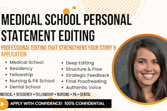expertly edit your medical school residency fellowship personal statement
