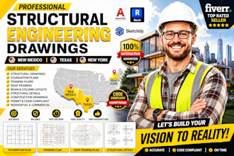 create structural engineering drawings for new mexico, texas, new york, USA