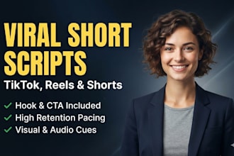 write highly engaging viral short form video scripts for reels and shorts