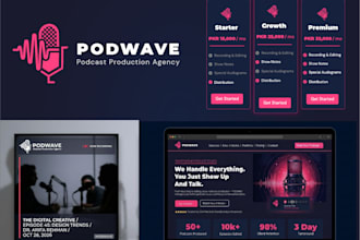 design a modern podcast brand identity and logo