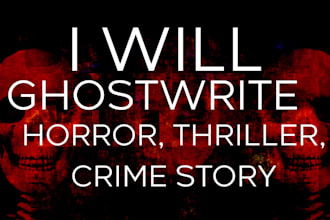 ghostwrite thriller story, horror crime scene mystery novel dark romance story