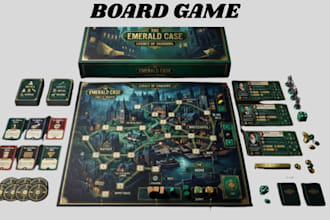 design professional board game mockup, cards and game components