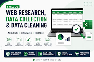 do web research, data collection and data cleaning