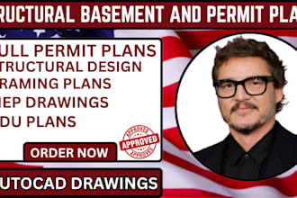 structural engineer plans, permit approval plans, mep drawings, floor and sites