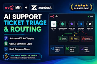 automate saas support tickets with n8n and zendesk ai tagging and routing,triage