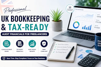 clean up UK bookkeeping and prepare tax ready financials audits for freelancers