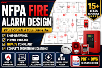 provide professional nfpa fire alarm system design and shop drawings cad