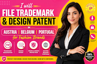 file trademark and design patent in austria belgium portugal for fashion brands