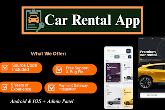 build a custom car rental app, booking system, fleet tracking, and admin panel