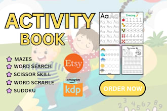 design kids workbook educational colouring book preschool activity book design