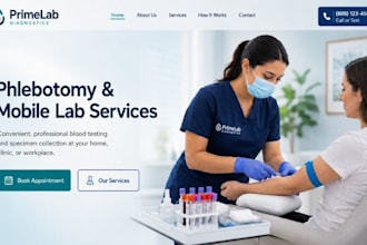 design wix phlebotomy website blood testing mobile lab website