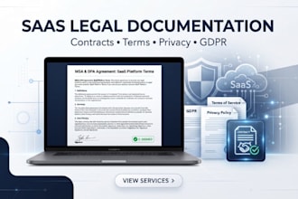 draft saas agreement, court document legal contract and pleadings privacy policy