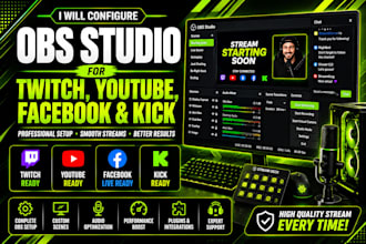 configure obs studio for twitch, youtube, facebook, and kick