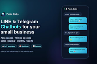 build a line or telegram chatbot to automate your small business