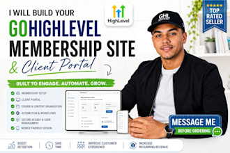build a gohighlevel membership website and client portal