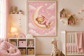 design a complete custom digital wall art for etsy wall art or print on demand