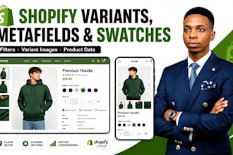 set up shopify metafields variants filters and color swatches
