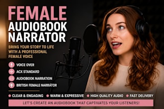 be your female audiobook narrator for acx and audible