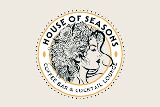design trendy coffee shop and cocktail lounge logo