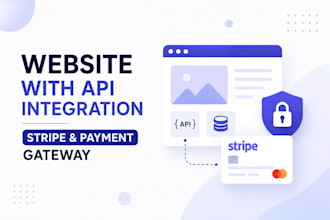 develop a website with API integration, stripe and payment gateway