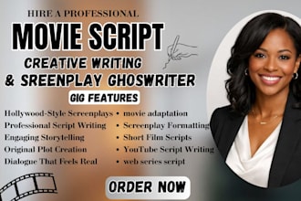 write movie script, screenplay, horror script, thriller screenplay, short film