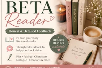 beta read your romance, fantasy, or contemporary manuscript