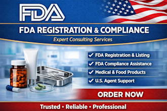 handle fda registration, US agent, import permit,food facility compliance in US