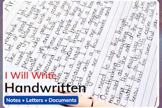 write your text in beautiful cursive or neat handwriting