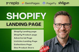 build shopify landing page design with replo, gempages, pagefly