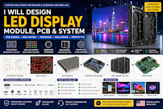 design led display module pcb, rgb smd matrix firmware enclosure and prototype