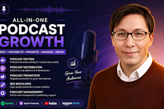 podcast editing podcast distribution seo backlinks podcast promotion management