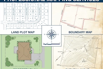 create land plot map, boundary map, property plan, and survey layout