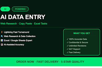 do ai data entry, web research, copy paste and excel tasks