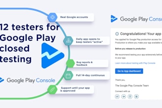google play closed testing with 12 testers