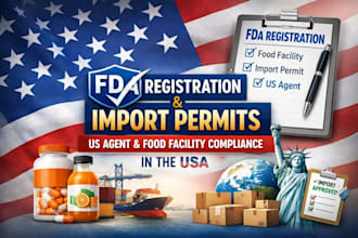 fda registration, fda listing, fda compliance, USA food import permit assistance