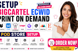 setup bigcartel ecwid print on demand tpop gooten gelato printful etsy pod store