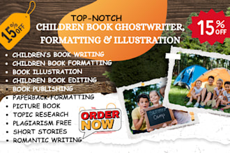 be your children book writer, children story book kids book ready for amazon KDP