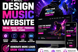 design music website dj music artist producer radio bandzoogle website store