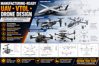 design complete manufacturing ready uav, vtol and drone