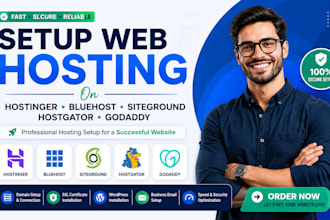 setup web hosting on hostinger, bluehost, sitegroud, hostgator, and godaddy