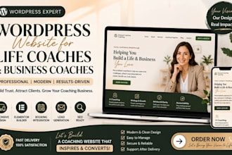design wordpress website, life coach website, business coach website