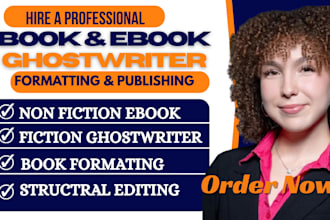 book ghostwriting, proofreading, ebook editing, formatting