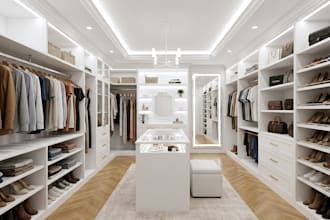 design custom walk in closets, wardrobes and storage solution with 3d rendering